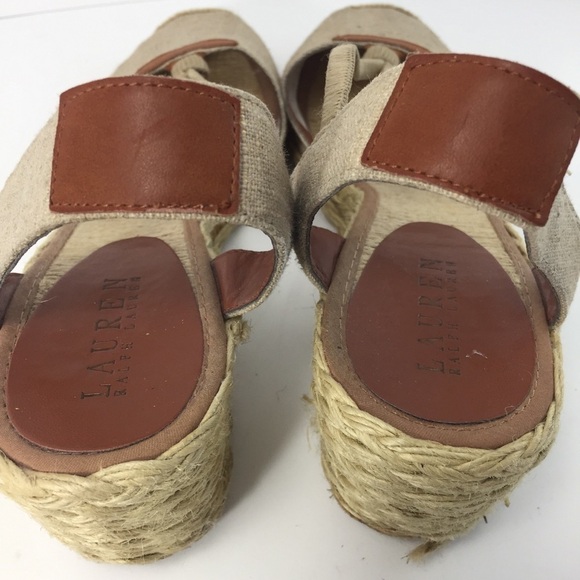 Ralph Lauren Cala Sz 10B Canvas Platform Wedges - Picture 5 of 8
